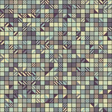 Soyut geometrik desen üretken hesaplama sanatı illüstrasyonu, fayans renk parçalarının taklidi