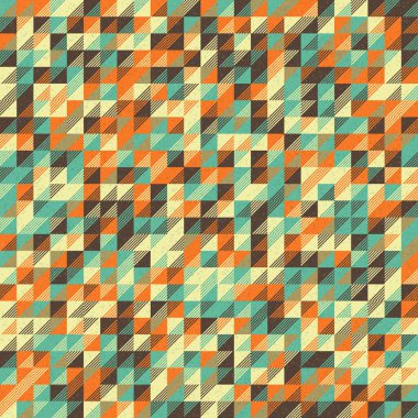 Soyut geometrik desen üretken hesaplama sanatı illüstrasyonu, fayans renk parçalarının taklidi