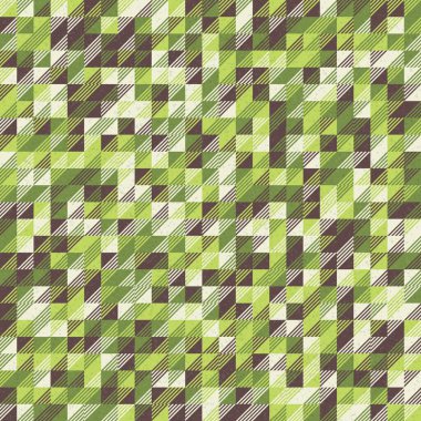 Soyut geometrik desen üretken hesaplama sanatı illüstrasyonu, fayans renk parçalarının taklidi