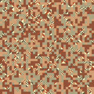 Soyut geometrik desen üretken hesaplama sanatı illüstrasyonu, fayans renk parçalarının taklidi