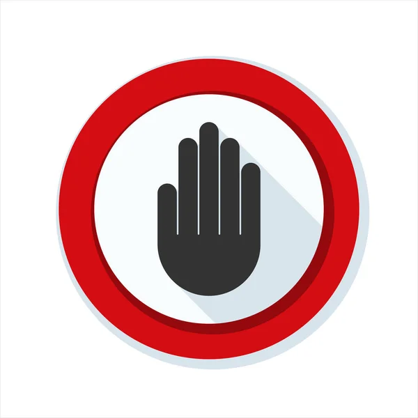 Stop Hand Teken Rood Frame Illustratie — Stockvector