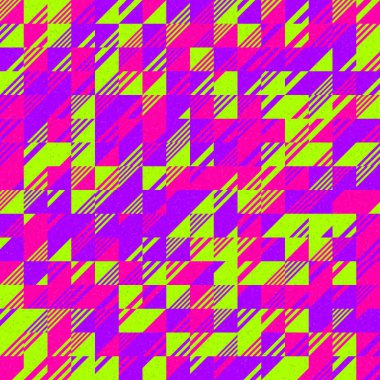 Soyut geometrik desen üretken hesaplama sanatı illüstrasyonu, fayans renk parçalarının taklidi