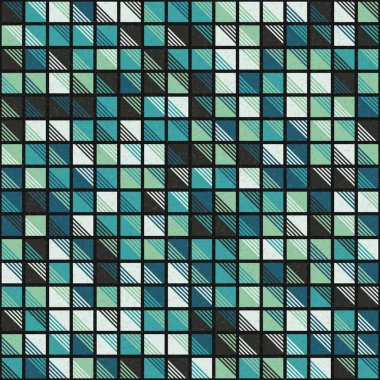 Soyut geometrik desen üretken hesaplama sanatı illüstrasyonu, fayans renk parçalarının taklidi