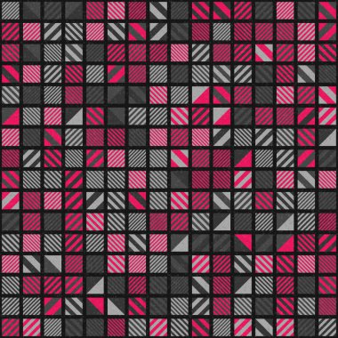 Soyut geometrik desen üretken hesaplama sanatı illüstrasyonu, fayans renk parçalarının taklidi