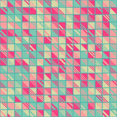 Soyut geometrik desen üretken hesaplama sanatı illüstrasyonu, fayans renk parçalarının taklidi