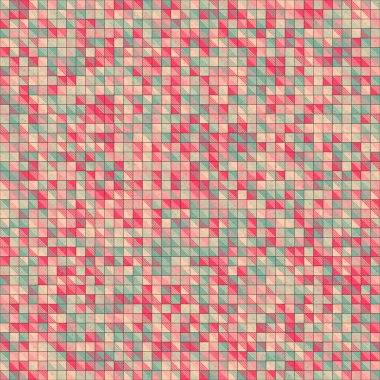 Soyut geometrik desen üretken hesaplama sanatı illüstrasyonu, fayans renk parçalarının taklidi