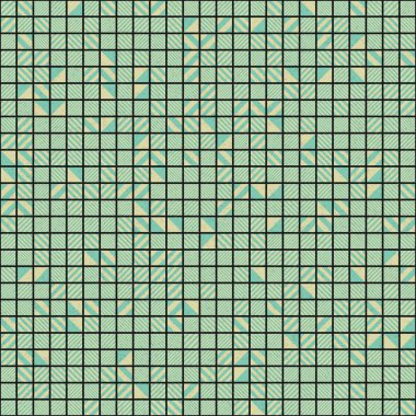 Soyut geometrik desen üretken hesaplama sanatı illüstrasyonu, fayans renk parçalarının taklidi