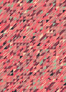 Soyut renk geometrik mozaik desen üretici hesaplama sanatı illüstrasyonu, fayans renk parçalarının taklit edilmesi