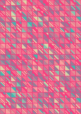 Soyut renk geometrik mozaik desen üretici hesaplama sanatı illüstrasyonu, fayans renk parçalarının taklit edilmesi