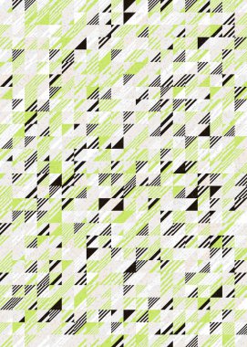 Soyut renk geometrik mozaik desen üretici hesaplama sanatı illüstrasyonu, fayans renk parçalarının taklit edilmesi