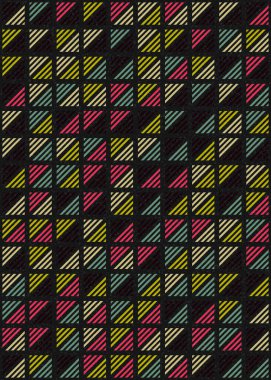 Soyut renk geometrik mozaik desen üretici hesaplama sanatı illüstrasyonu, fayans renk parçalarının taklit edilmesi