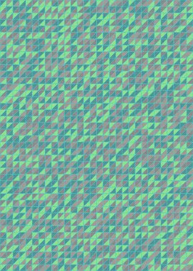 Soyut renk geometrik mozaik desen üretici hesaplama sanatı illüstrasyonu, fayans renk parçalarının taklit edilmesi