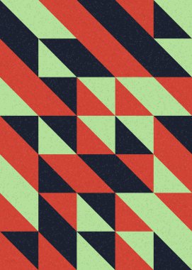 Soyut renk geometrik mozaik desen üretici hesaplama sanatı illüstrasyonu, fayans renk parçalarının taklit edilmesi