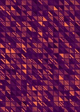 Soyut renk geometrik mozaik desen üretici hesaplama sanatı illüstrasyonu, fayans renk parçalarının taklit edilmesi