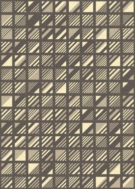 Soyut renk geometrik mozaik desen üretici hesaplama sanatı illüstrasyonu, fayans renk parçalarının taklit edilmesi