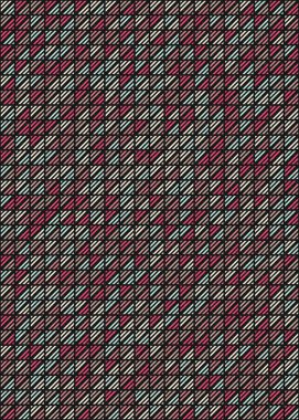 Soyut renk geometrik mozaik desen üretici hesaplama sanatı illüstrasyonu, fayans renk parçalarının taklit edilmesi