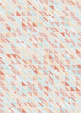 Soyut renk geometrik mozaik desen üretici hesaplama sanatı illüstrasyonu, fayans renk parçalarının taklit edilmesi