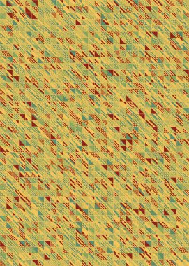 Soyut renk geometrik mozaik desen üretici hesaplama sanatı illüstrasyonu, fayans renk parçalarının taklit edilmesi