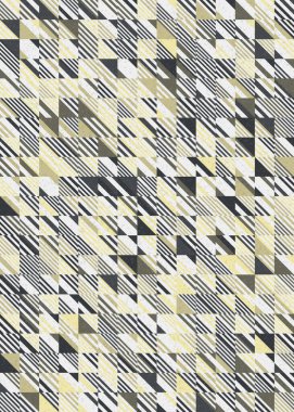 Soyut geometrik desen üretken hesaplama sanatı illüstrasyonu, fayans renk parçalarının taklidi