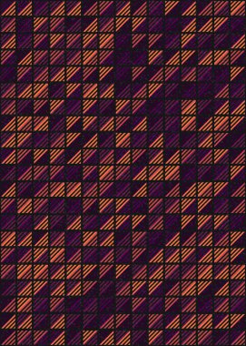 Soyut renk geometrik mozaik desen üretici hesaplama sanatı illüstrasyonu, fayans renk parçalarının taklit edilmesi