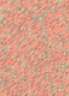 Soyut geometrik desen üretken hesaplama sanatı illüstrasyonu, fayans renk parçalarının taklidi