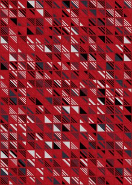 Soyut renk geometrik mozaik desen üretici hesaplama sanatı illüstrasyonu, fayans renk parçalarının taklit edilmesi