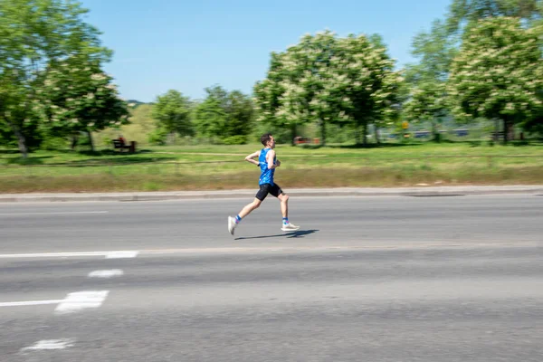 Kyiv Ukraine May 2021 Hoka 在2021年Duathlon Kyiv杯比赛中进行比赛 — 图库照片