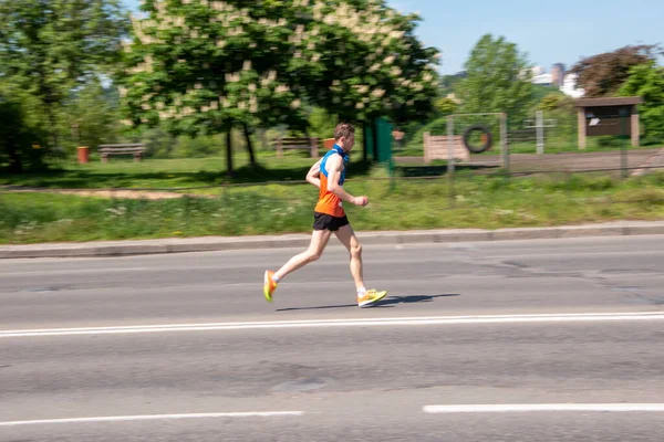 Kyiv Ukraine Mai 2021 Hoka Compétition Course Pied Duathlon Coupe — Photo