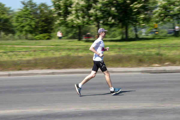 Kyiv Ukrajina Května 2021 Hoka Běžecká Soutěž Duathlon Kyiv Cup — Stock fotografie