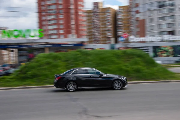 Oekraïne Kiev April 2021 Zwarte Mercedes Benz Klasse Auto Straat — Stockfoto