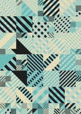 Soyut Geometrik Desen üretken hesaplama sanatı çizimi