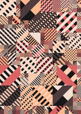 Soyut Geometrik Desen üretken hesaplama sanatı çizimi