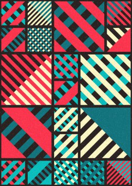 Soyut Geometrik Desen üretken hesaplama sanatı çizimi