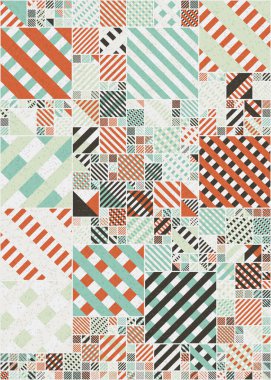 Soyut Geometrik Desen üretken hesaplama sanatı çizimi