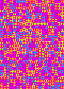 geometrik şekilli soyut arkaplan, üretken hesaplama sanatı çizimi, mozaik desenli taklit fayanslar 