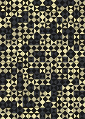 geometrik şekilli soyut arkaplan, üretken hesaplama sanatı çizimi, mozaik desenli taklit fayanslar 