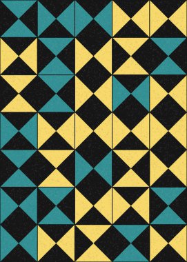 geometrik şekilli soyut arkaplan, üretken hesaplama sanatı çizimi, mozaik desenli taklit fayanslar 