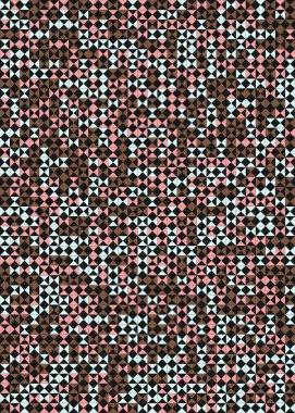 geometrik şekilli soyut arkaplan, üretken hesaplama sanatı çizimi, mozaik desenli taklit fayanslar 