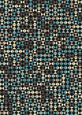 geometrik şekilli soyut arkaplan, üretken hesaplama sanatı çizimi, mozaik desenli taklit fayanslar 