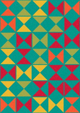 geometrik şekilli soyut arkaplan, üretken hesaplama sanatı çizimi, mozaik desenli taklit fayanslar 