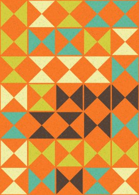 geometrik şekilli soyut arkaplan, üretken hesaplama sanatı çizimi, mozaik desenli taklit fayanslar 