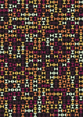 geometrik şekilli soyut arkaplan, üretken hesaplama sanatı çizimi, mozaik desenli taklit fayanslar 