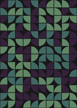 Soyut Geometrik Desen, üretken hesaplama sanatı çizimi