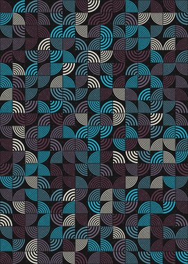 Soyut Geometrik Desen, üretken hesaplama sanatı çizimi