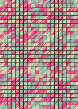 Soyut Geometrik Desen üretken hesaplama sanatı çizimi