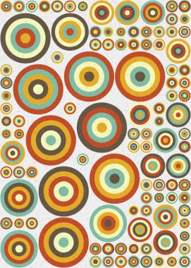 Yuvarlak vektör illüstrasyonlu soyut geometrik desen