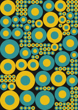 Yuvarlak vektör illüstrasyonlu soyut geometrik desen