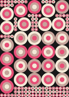 Yuvarlak vektör illüstrasyonlu soyut geometrik desen