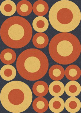 Yuvarlak vektör illüstrasyonlu soyut geometrik desen