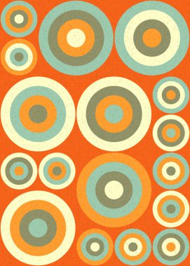 Yuvarlak vektör illüstrasyonlu soyut geometrik desen